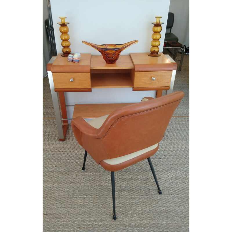 Vintage wood and metal 1970 console