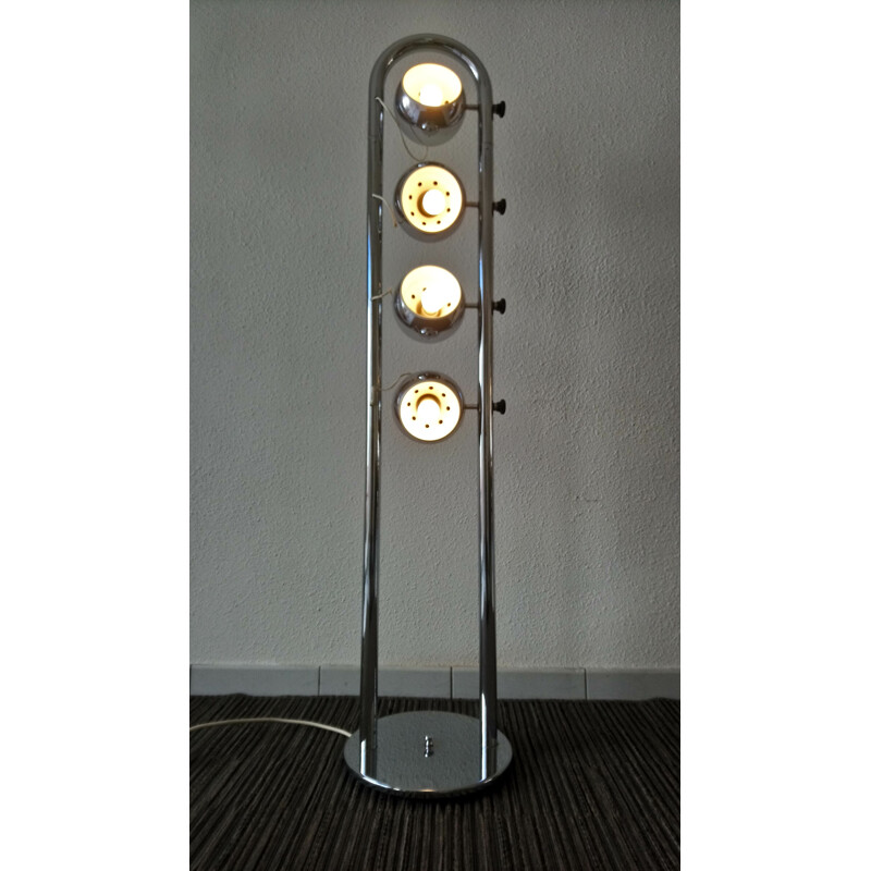 Vintage space age chrome arch floor lamp