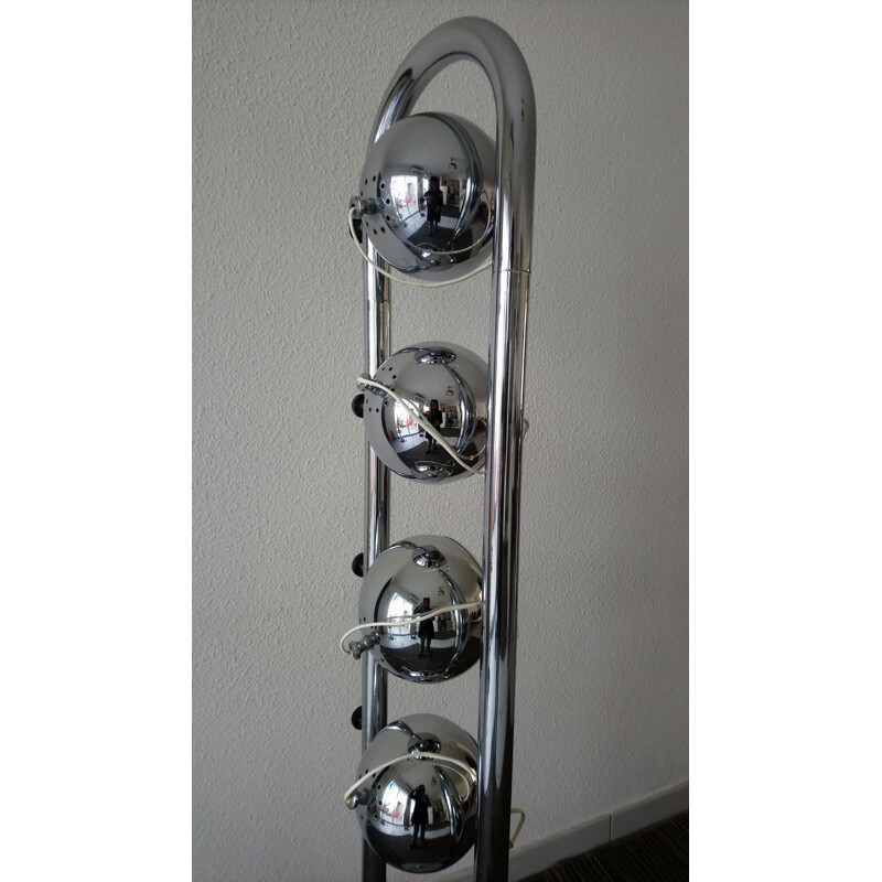 Vintage space age chrome arch floor lamp