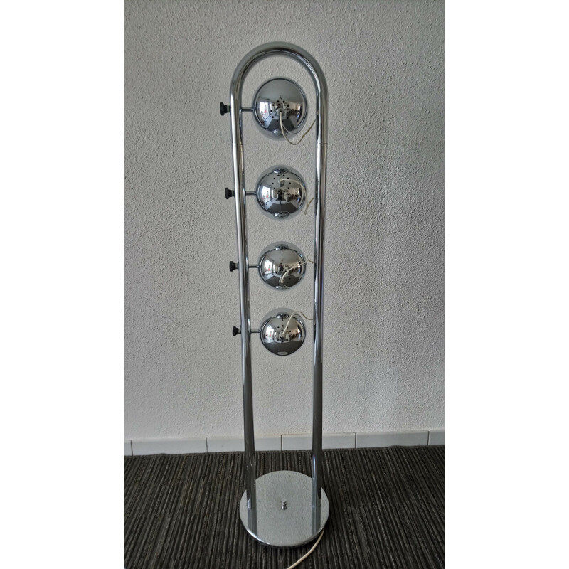 Vintage space age chrome arch floor lamp