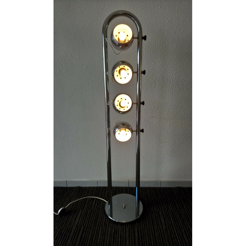 Vintage space age chrome arch floor lamp