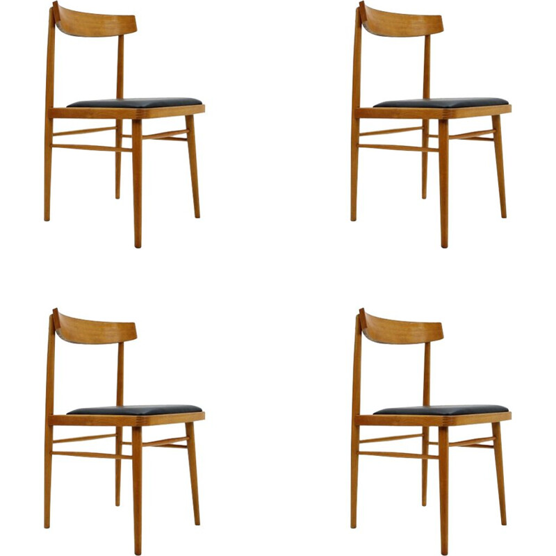 Set of 4 vintage scandinavian dining chairs