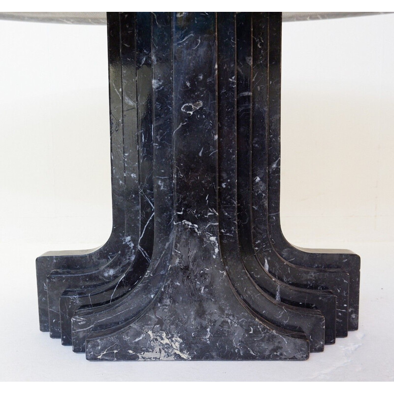 Vintage table in black marble attributed to Carlo Scarpa