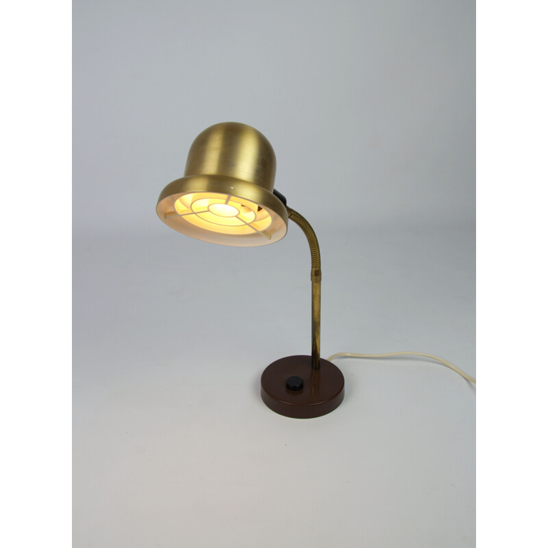 Lampe de bureau  vintage Scandinave en laiton par Elidus des années 70