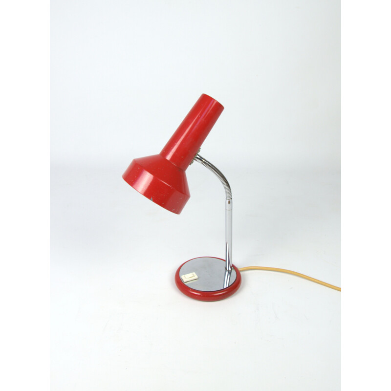 Lampe de bureau rouge en vintage des années 70