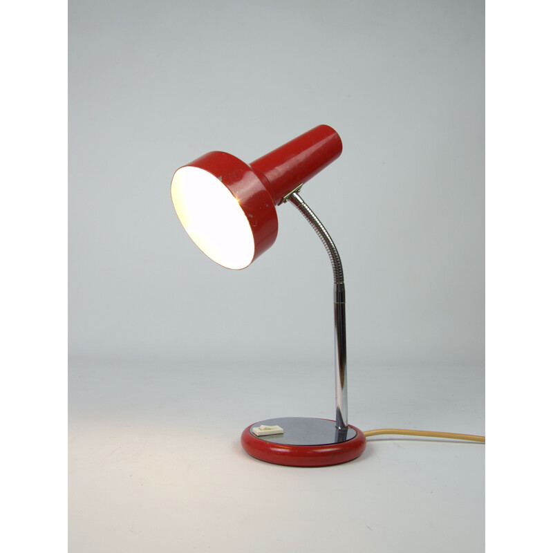 Lampe de bureau rouge en vintage des années 70