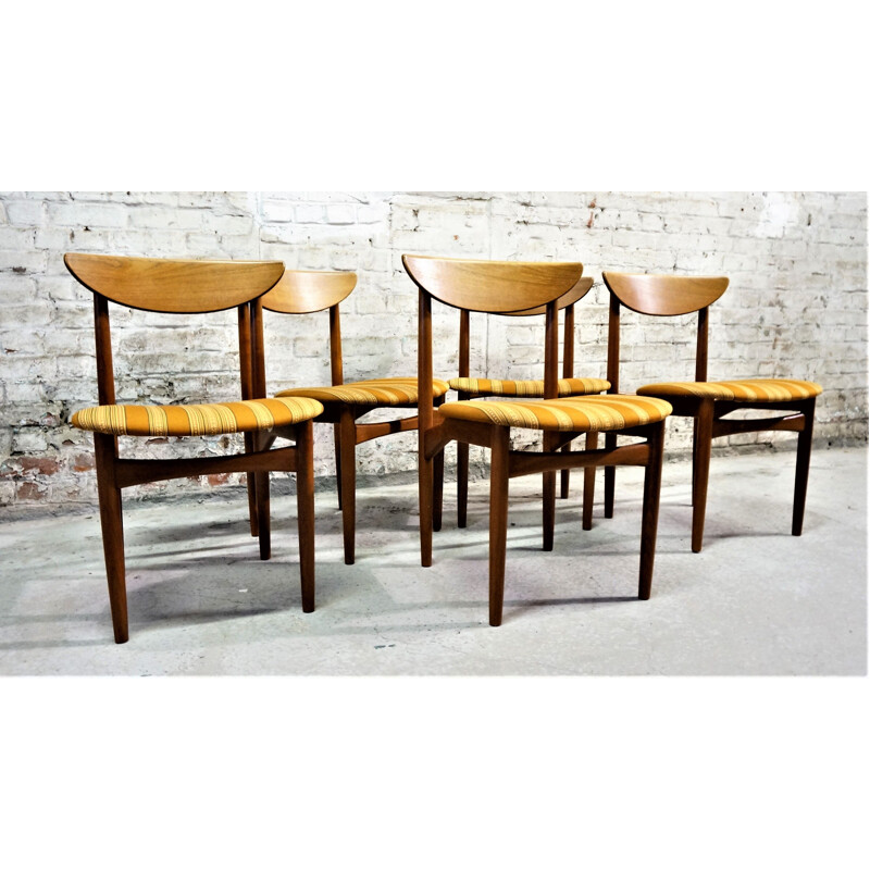 5 vintage Scandinavian dining chairs in teak by Kurt Ostervig,1960 