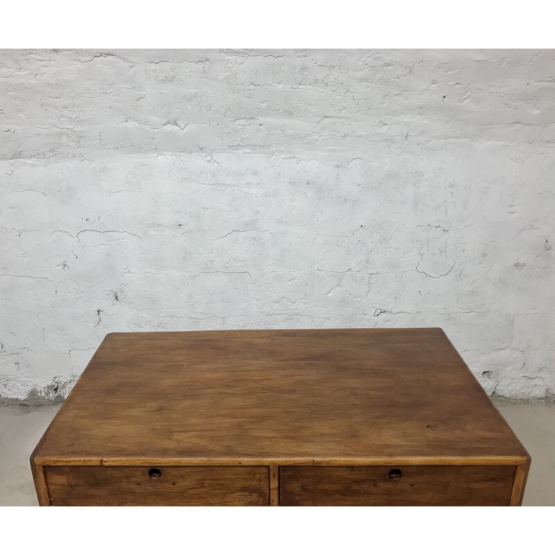 Vintage french desk in solid teak,1960