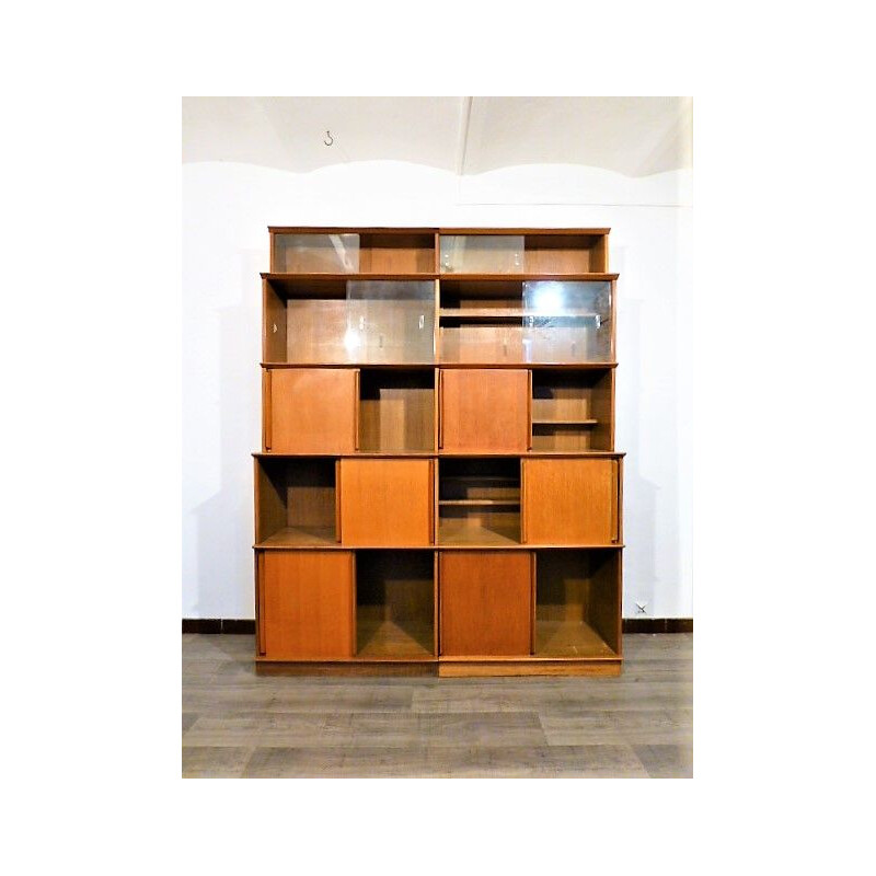 Vintage Bookcase in oak by Didier Rozaffy for Meubles Oscar,1950