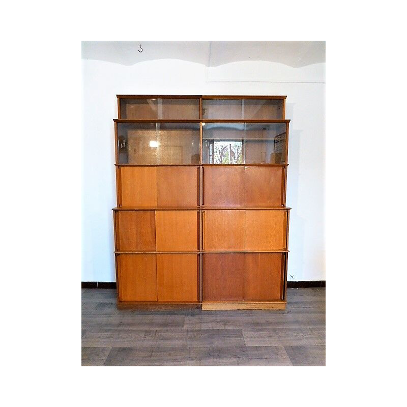 Vintage Bookcase in oak by Didier Rozaffy for Meubles Oscar,1950