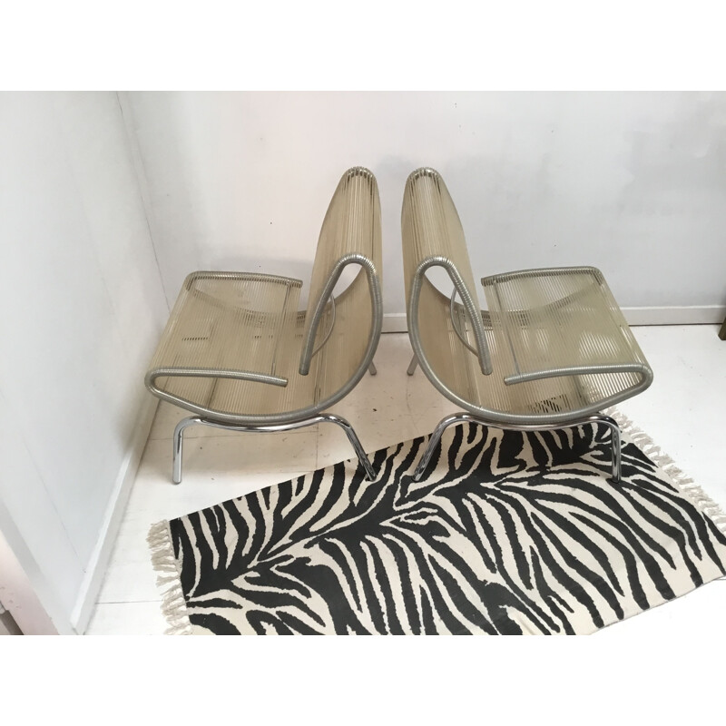 2 vintage Italian "spaghetti" easy chair,1980