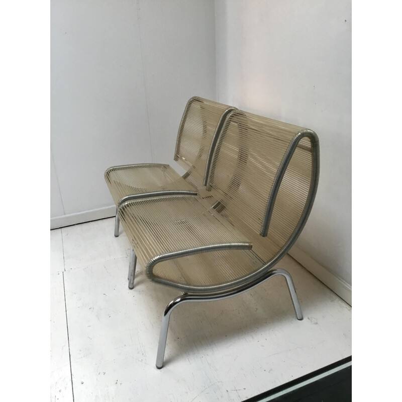2 fauteuils lounge vintage Italian modèle "spaghetti",1980