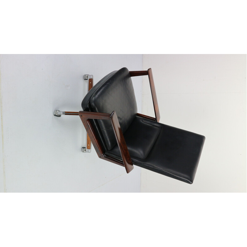 Vintage Desk Chair in Rosewood & Leather by Arne Vodder for Sibast, 1960 Denmark