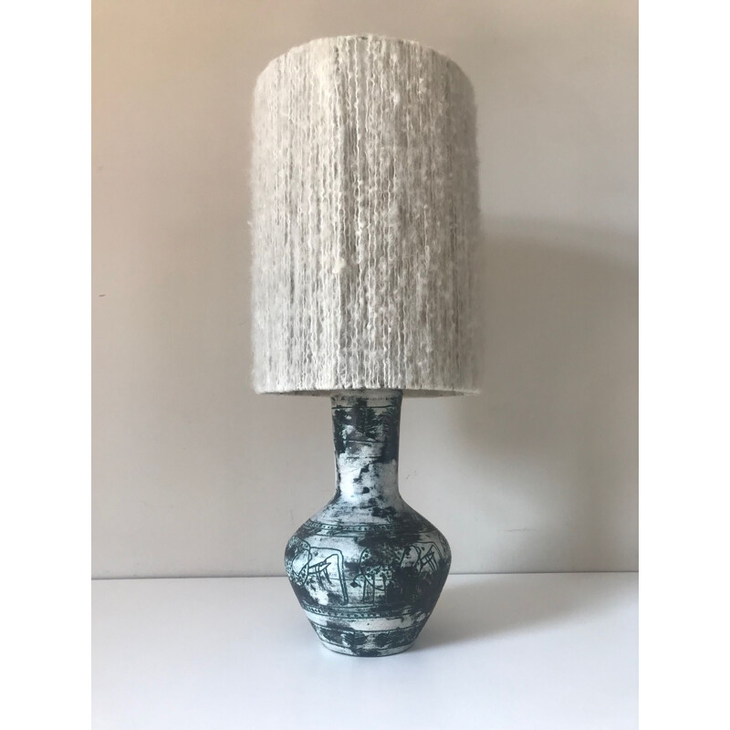 Vintage table lamp ceramic Jacques blin 1960 