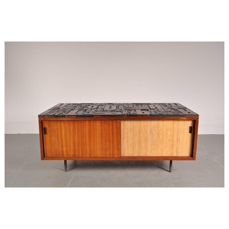 Vintage Brazilian hardwood sideboard, 1950