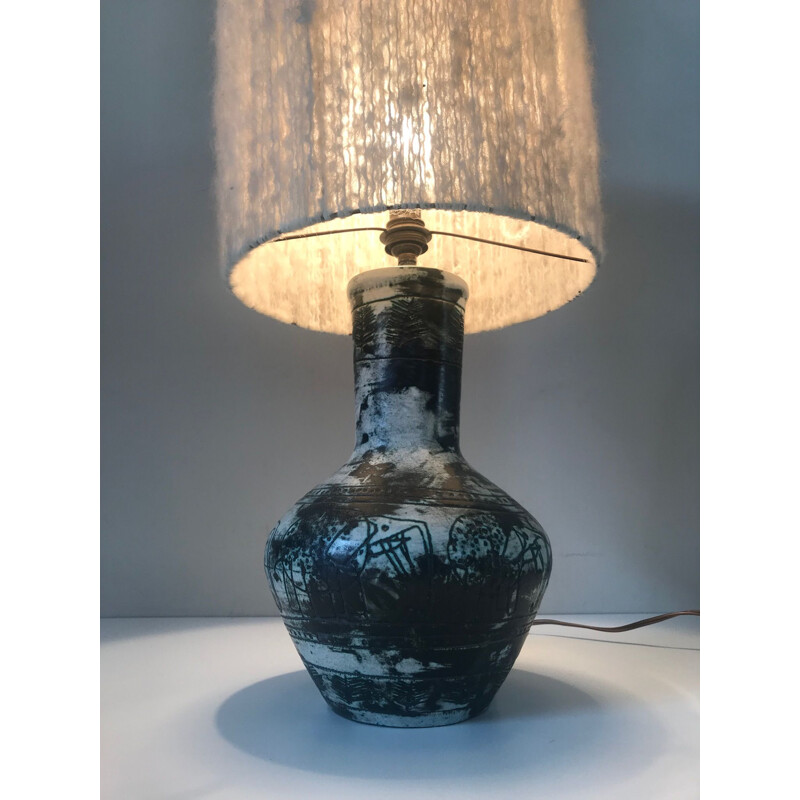 Vintage table lamp ceramic Jacques blin 1960 
