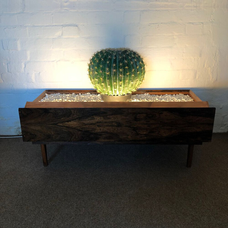 Vintage Planter Indoor Rosewood With Strip Light