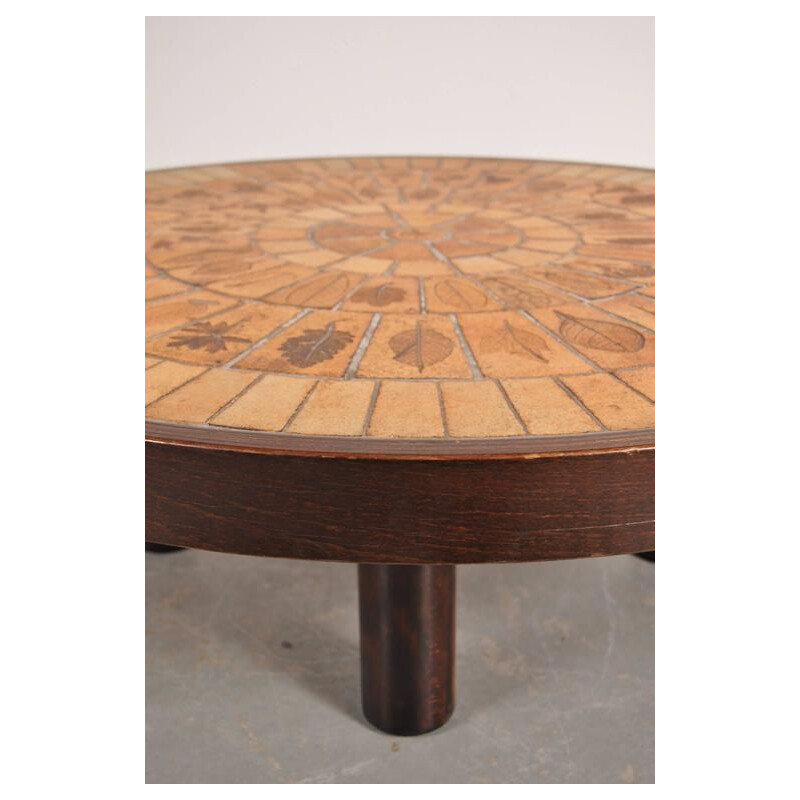 Vintage Coffee Table by Roger Capron France 1970s