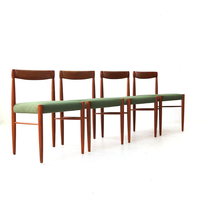 Set of 4 vintage dining chairs Teak by H.W. Klein for Bramin Danish 