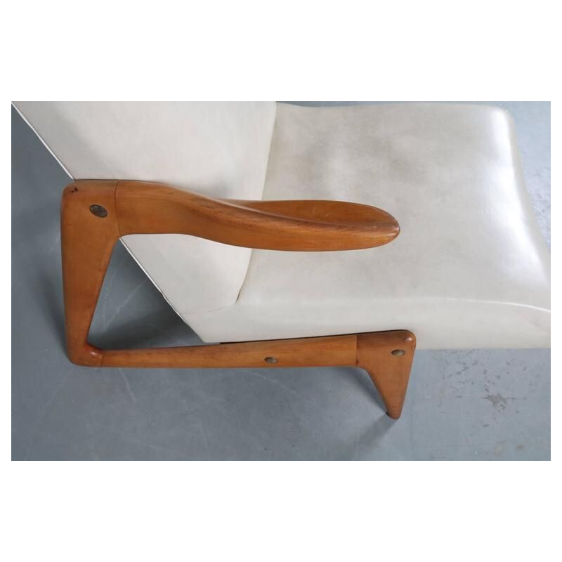 Vintage Lounge Chair white skai 1950s