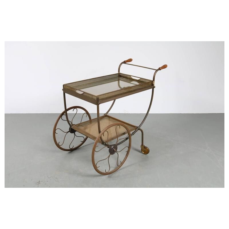 Vintage extra large wooden tea trolley by Svenskt Tenn, Sweden 1950