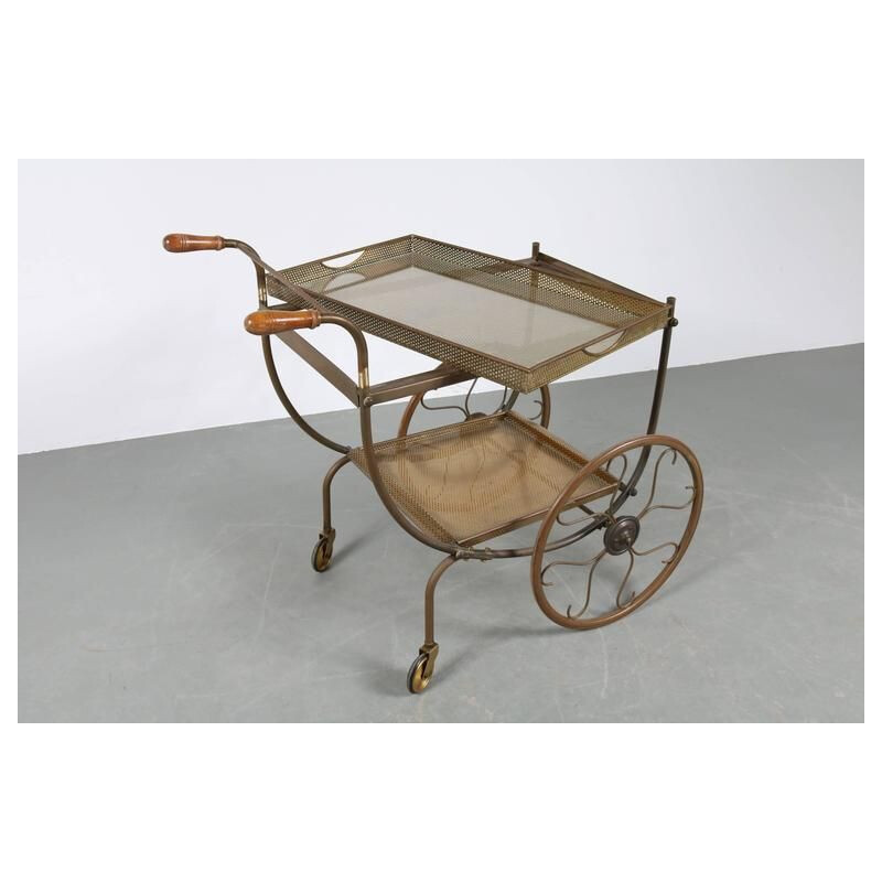 Vintage extra large wooden tea trolley by Svenskt Tenn, Sweden 1950