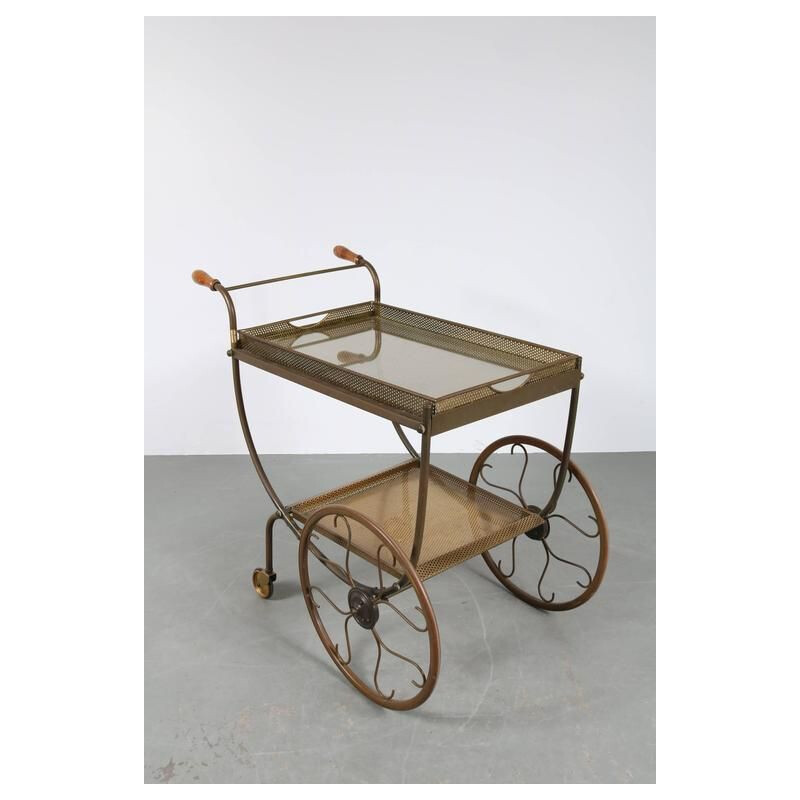 Carrito de té vintage extra grande de madera de Svenskt Tenn, Suecia 1950