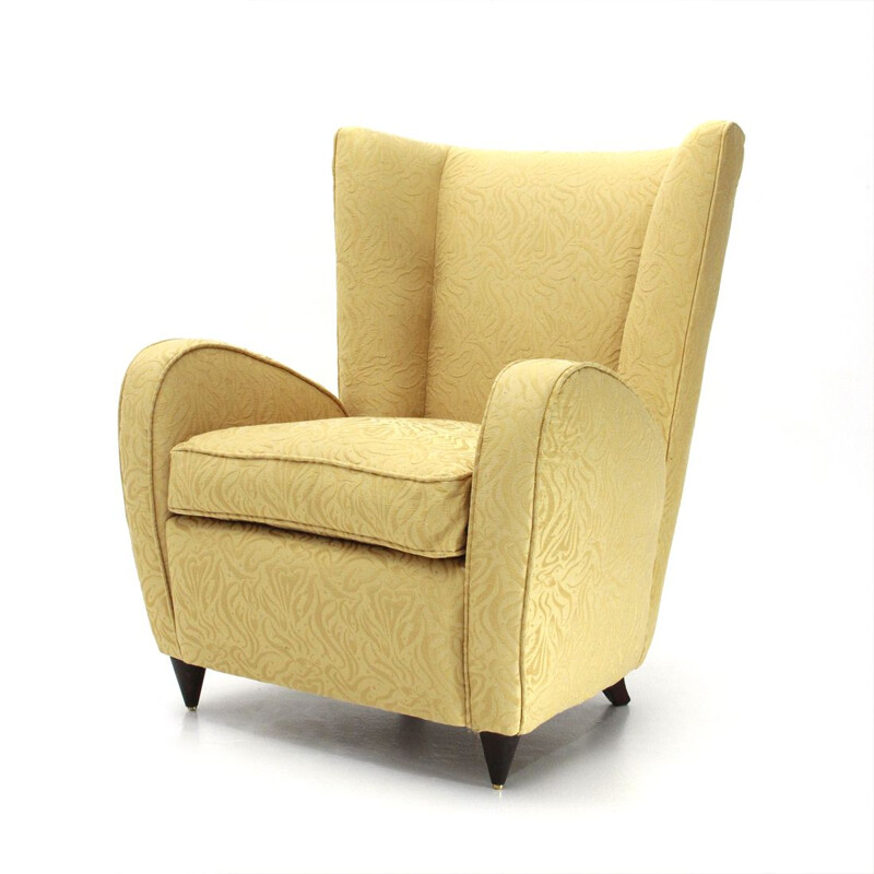 Vintage Italian yellow armchair by Paolo Buffa