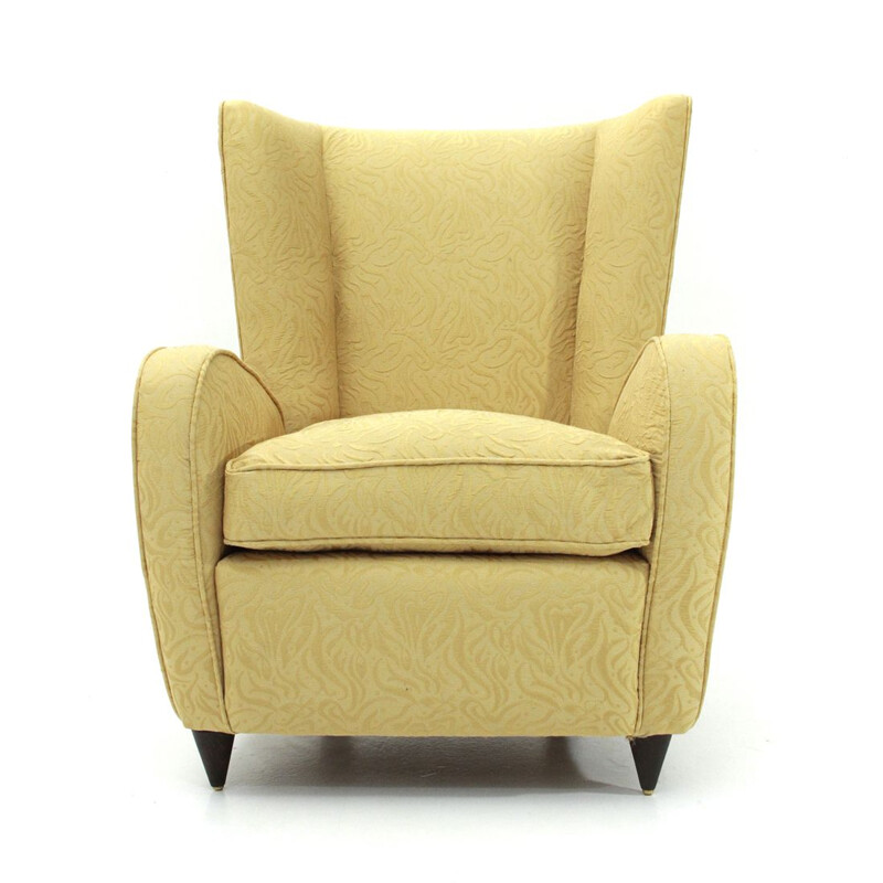 Vintage Italian yellow armchair by Paolo Buffa