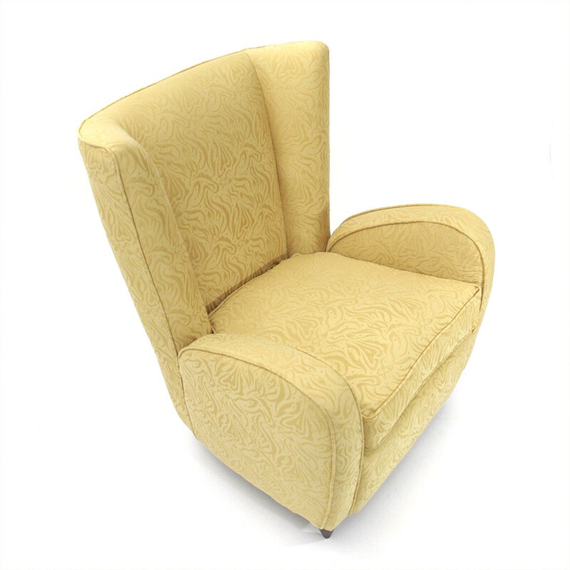 Vintage Italian yellow armchair by Paolo Buffa