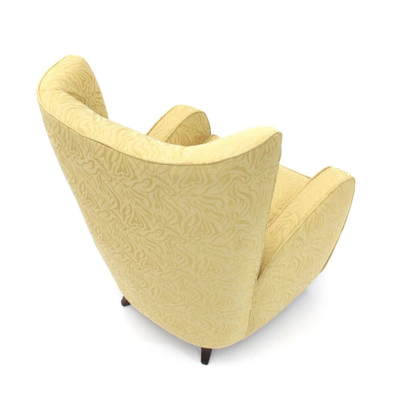 Fauteuil vintage jaune italien par Paolo Buffa