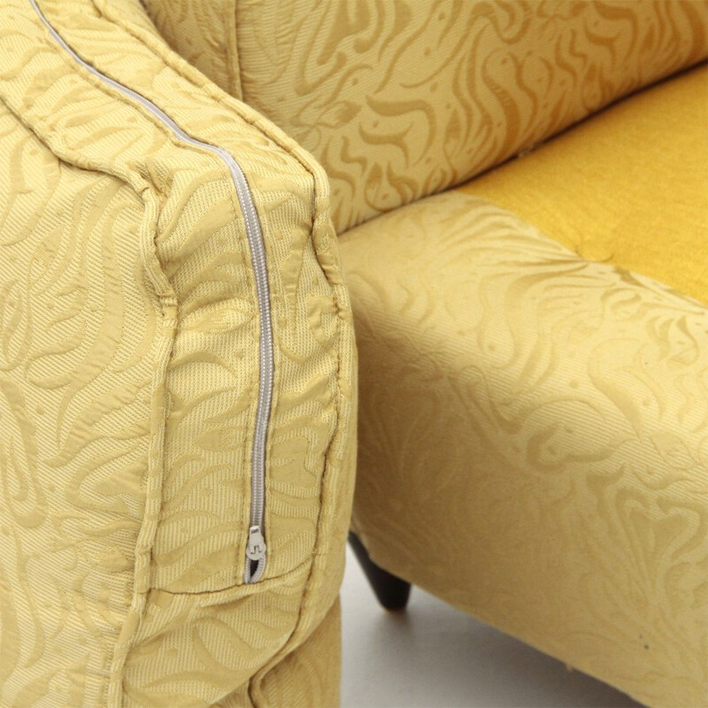 Fauteuil vintage jaune italien par Paolo Buffa