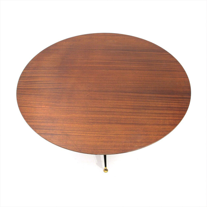 Vintage Italian circular teak dining table