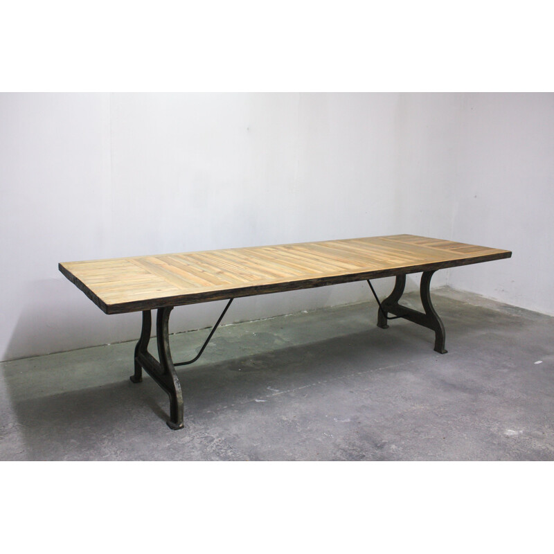 Table vintage industrielle anglaise