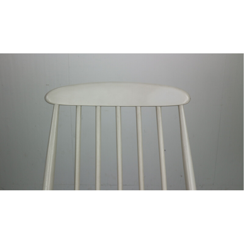 Vintage white Scandinavian rocking chair