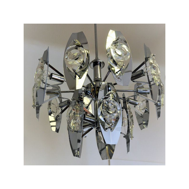 Vintage Scandinavian peacock ceiling chandelier