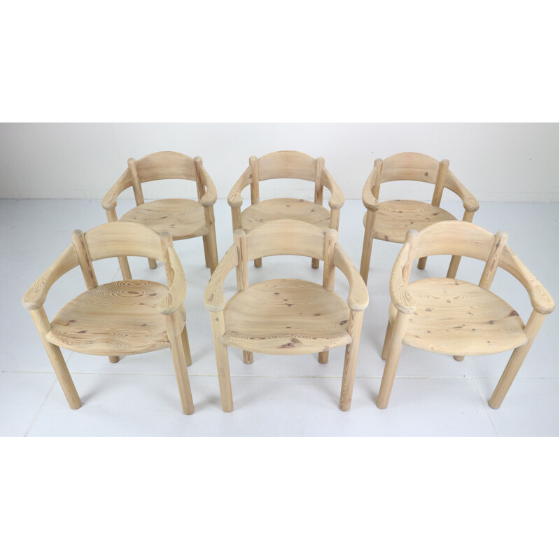 Set of 6 vintage sculptural dining chairs by Rainer Daumiller