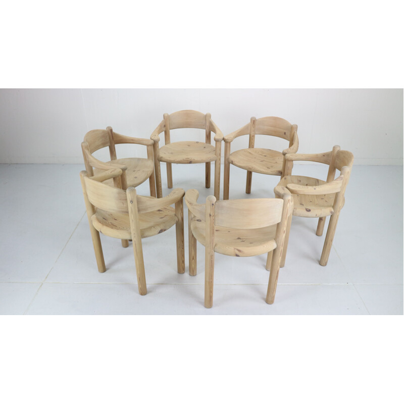 Set of 6 vintage sculptural dining chairs by Rainer Daumiller