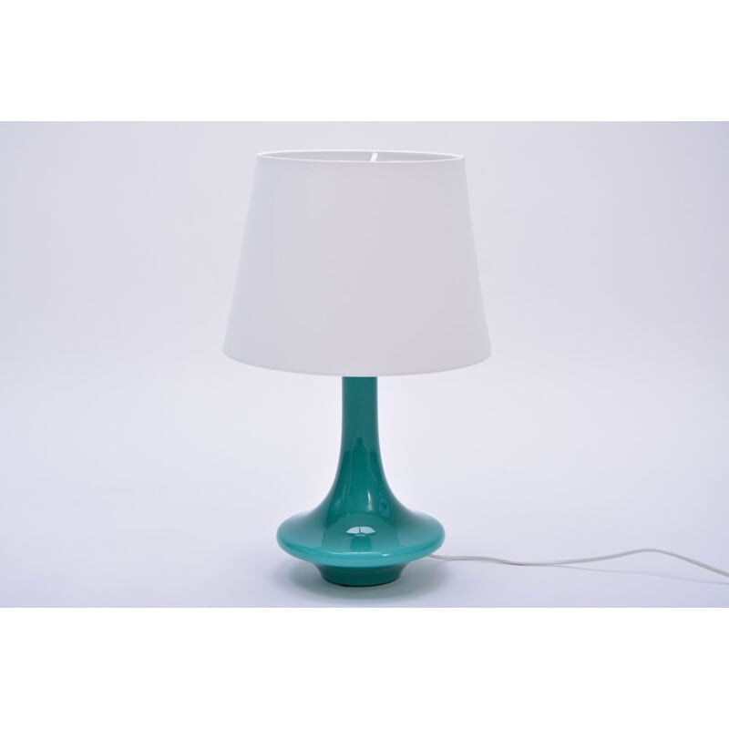 Vintage green glass table lamp by Le Klint