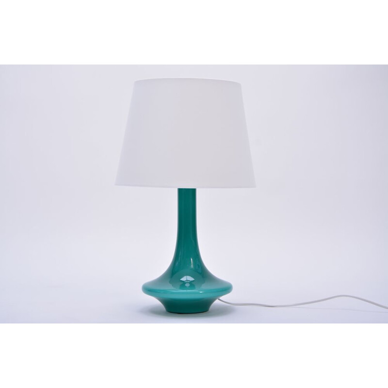 Vintage green glass table lamp by Le Klint