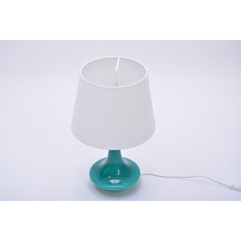 Vintage green glass table lamp by Le Klint