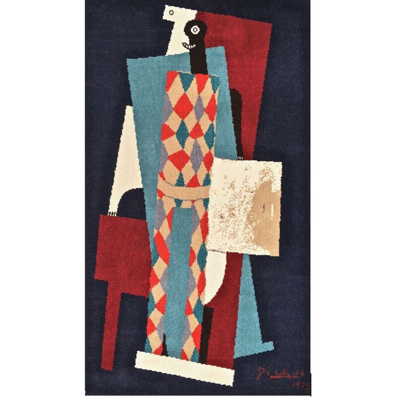 Vintage wall tapestry Harlequin by Picasso and Desso