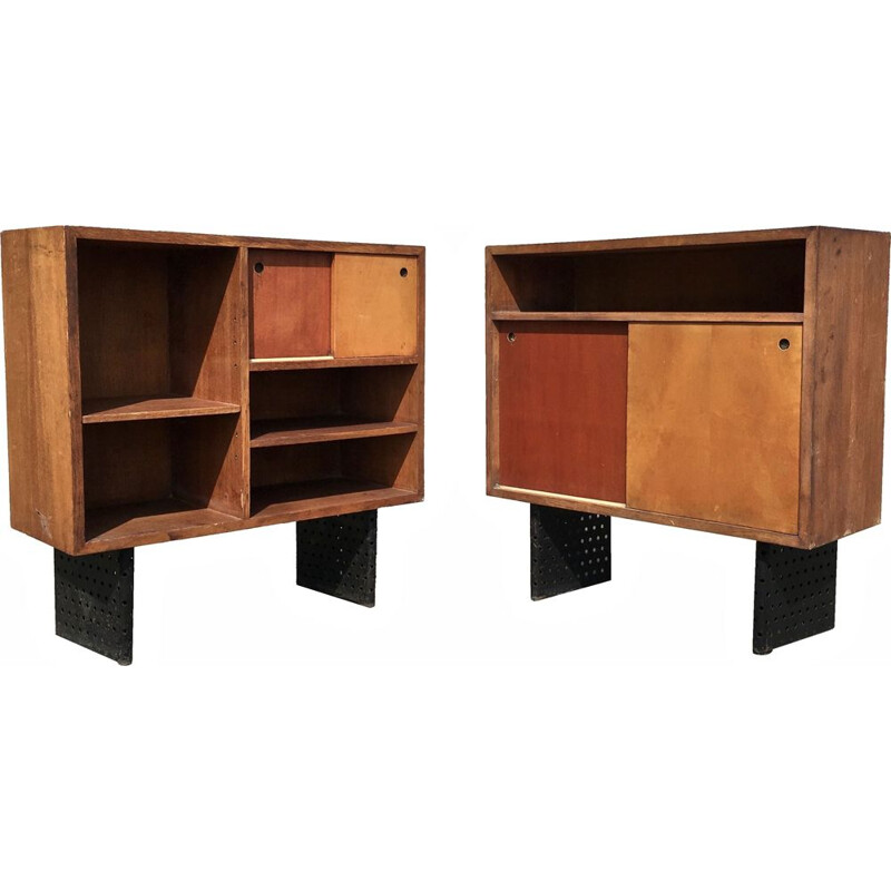 Pair of vintage drawers vintage ESCANDE from the University campus of Anthony, France, 1950