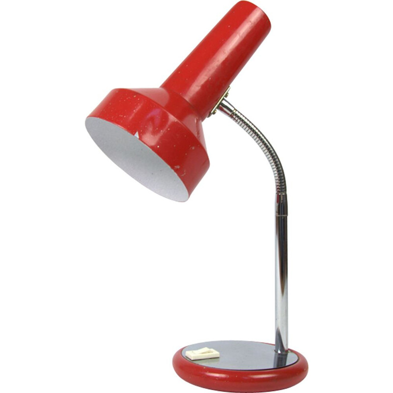 Vintage red desk lamp from the 70s