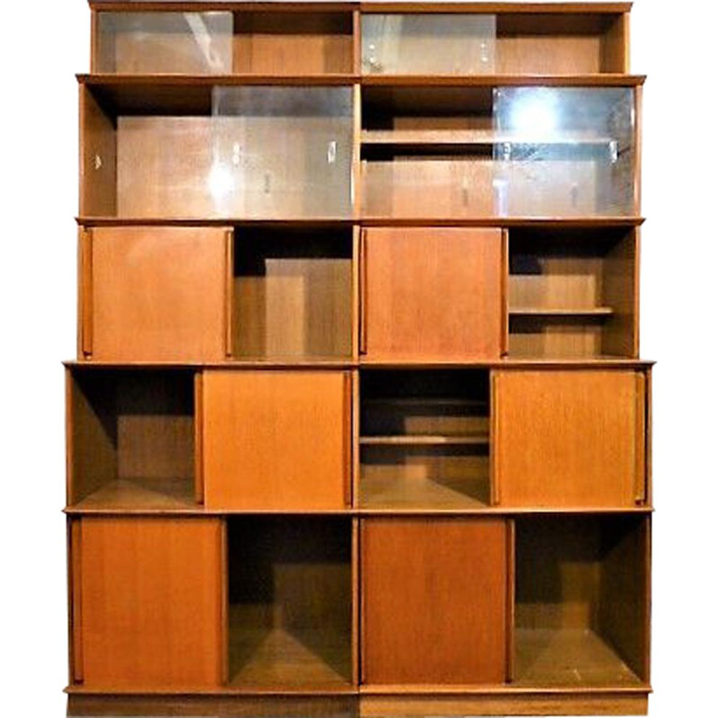 Vintage Bookcase in oak by Didier Rozaffy for Meubles Oscar,1950