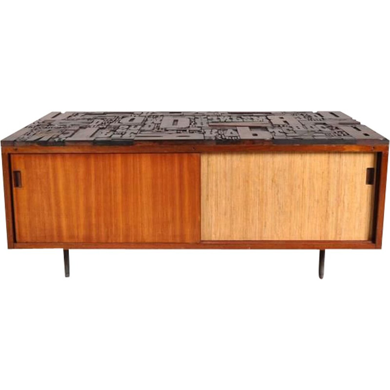 Vintage Brazilian hardwood sideboard, 1950