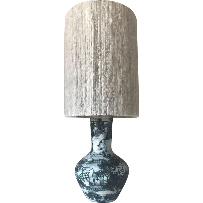 Vintage table lamp ceramic Jacques blin 1960 