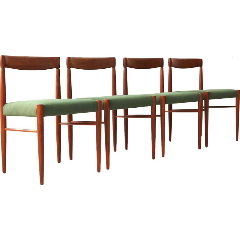 Set of 4 vintage dining chairs Teak by H.W. Klein for Bramin Danish 