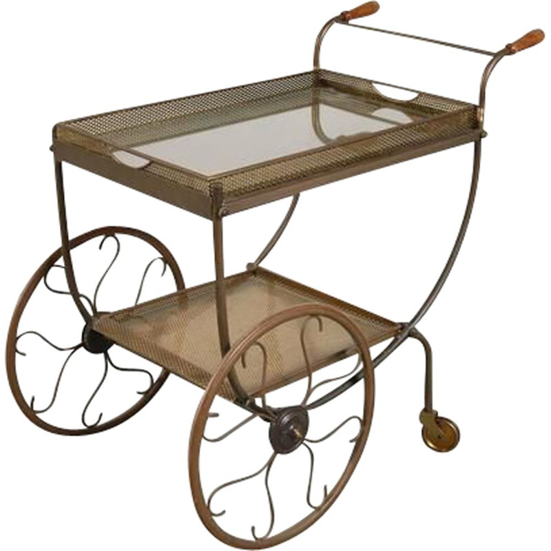 Carrito de té vintage extra grande de madera de Svenskt Tenn, Suecia 1950