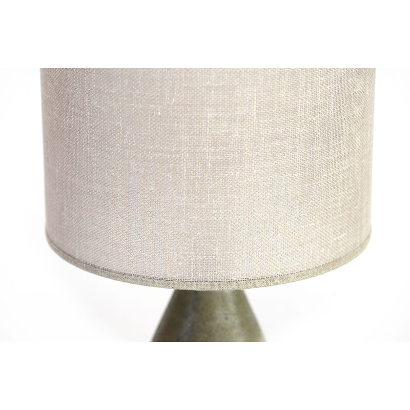 Vintage scandinavian lamp for Mölle in green ceramic and linen 1960